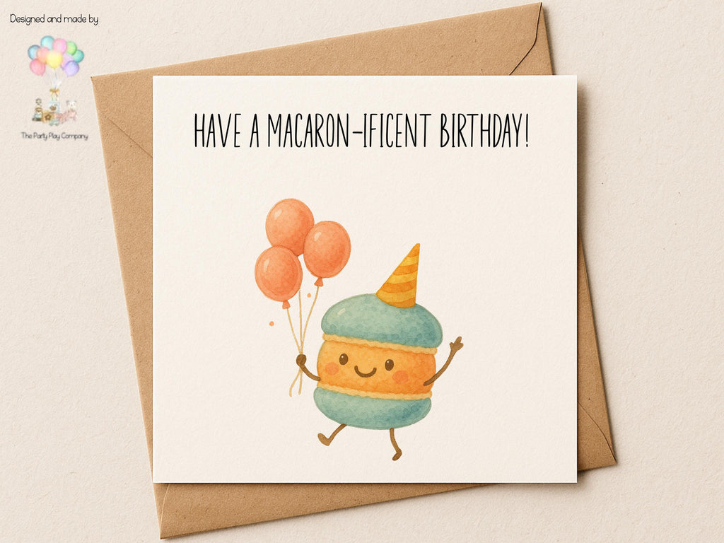 Funny Macaron Birthday Card: Food Pun Greeting Card