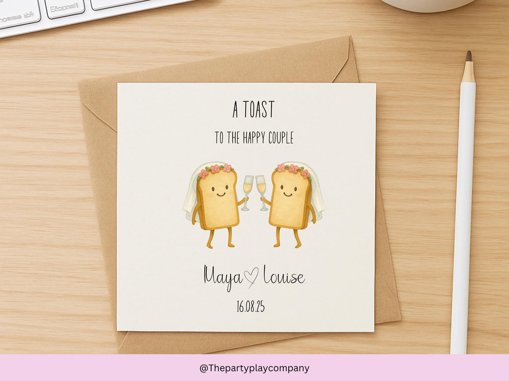 Funny Lesbian Wedding Card: Toast to the Happy Couple Pun