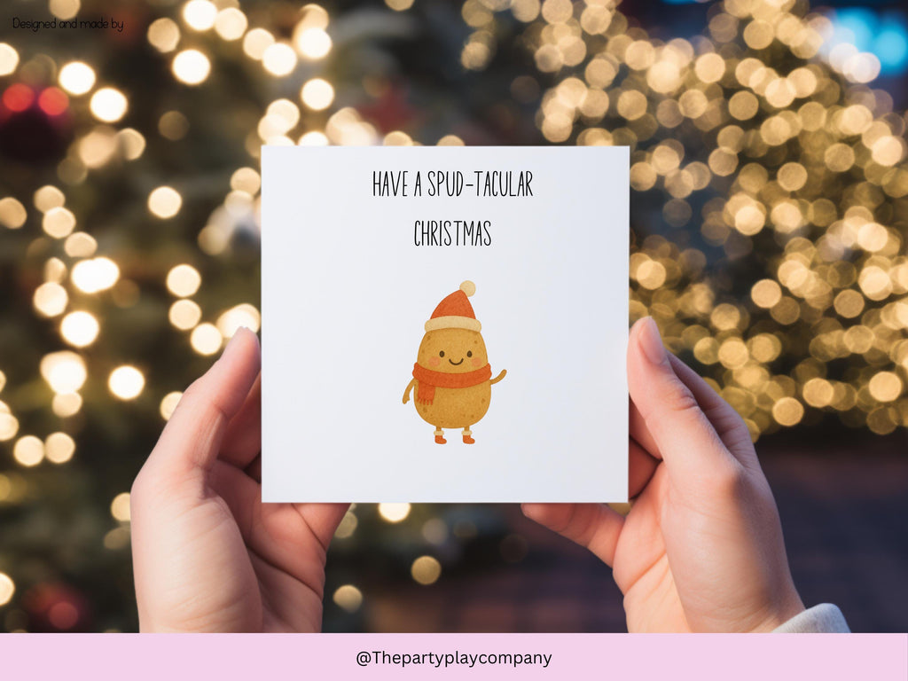 Funny Potato Christmas Card: Spud-tacular Pun Holiday Card