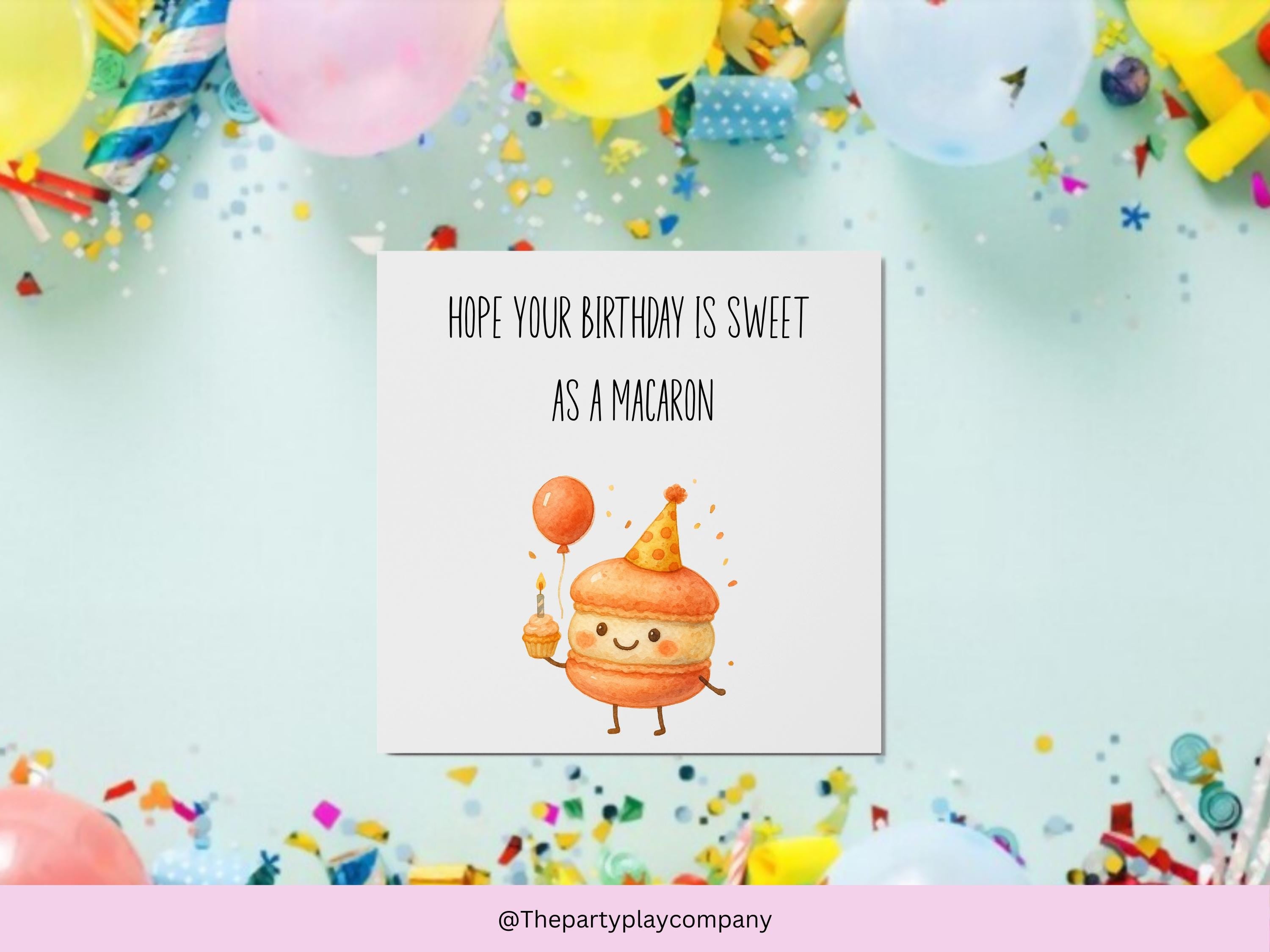 Macaron Birthday Card: Funny Food Pun for Friends & Family