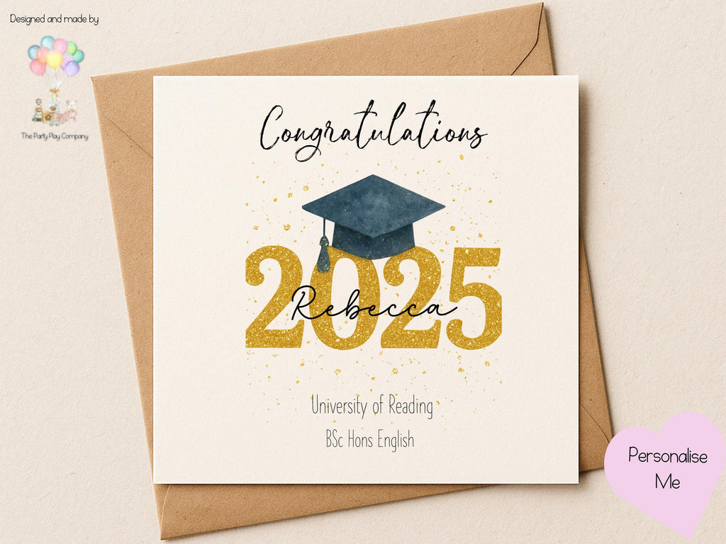 Personalized Graduation Card 2025: Name, University & Degree