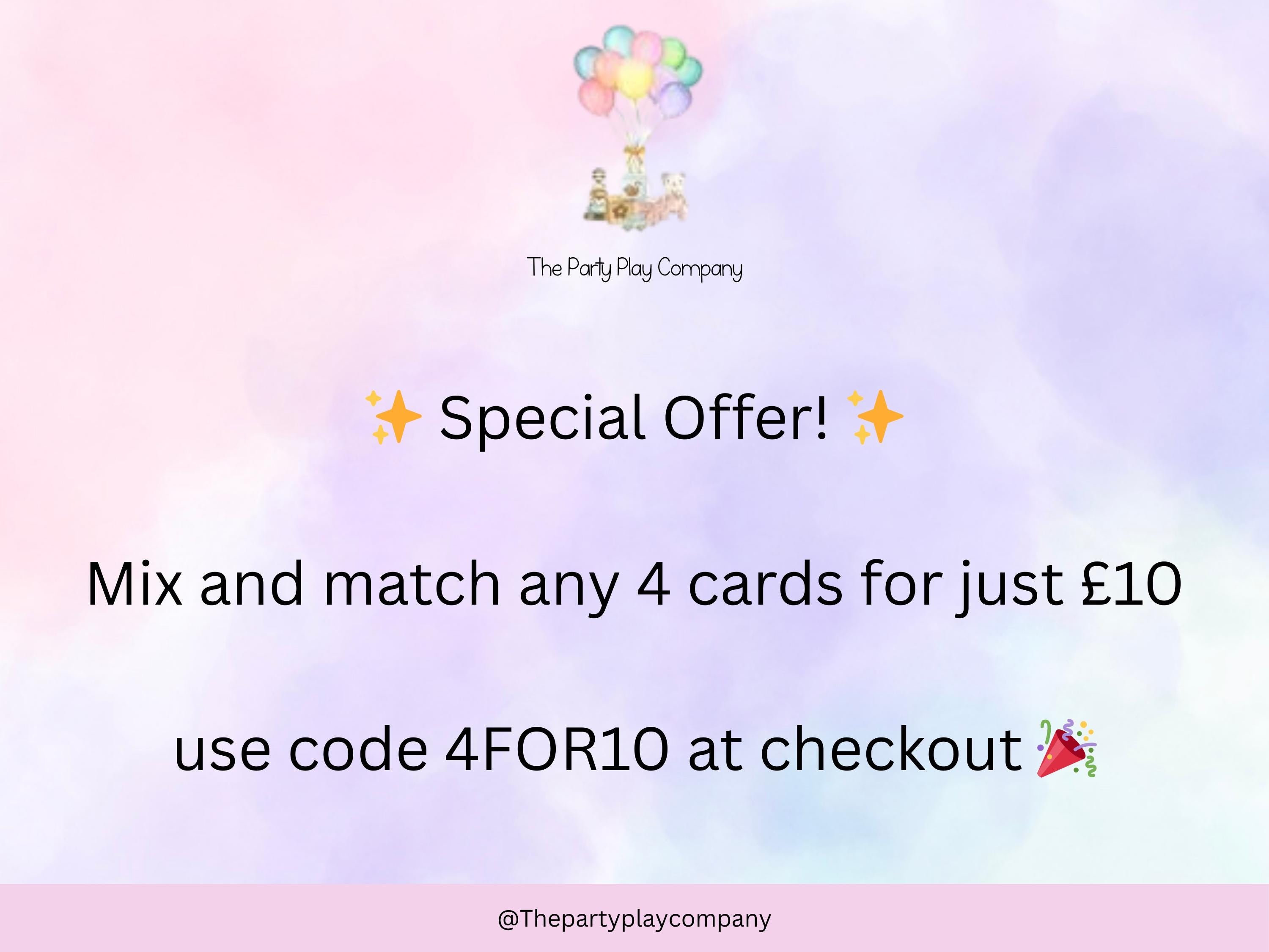 Birthday Card – Cute Magic Stars Design – Fun Kids Birthday Greeting Card with Envelope – 6x6 Celebration Card