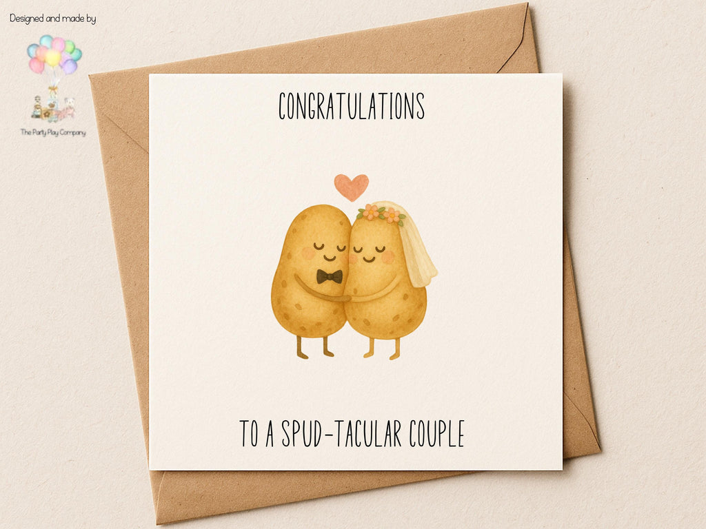 Funny Potato Wedding Card: Spud-tacular Couple Pun