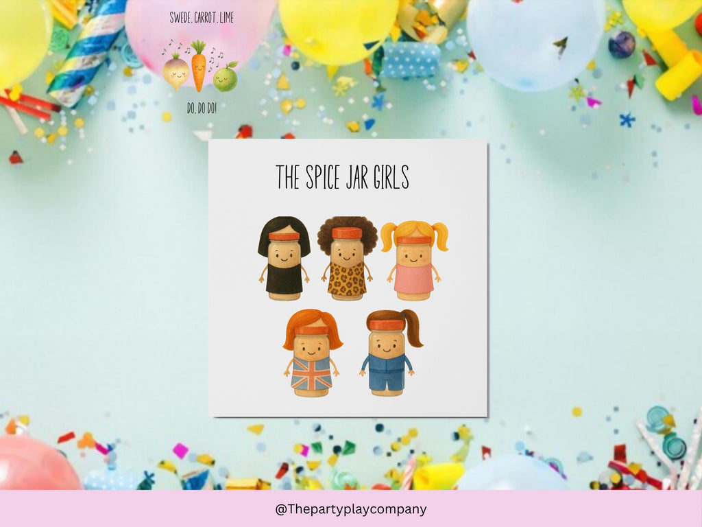 Funny Spice Girls Birthday Card: 90s Music Pun Greeting Card
